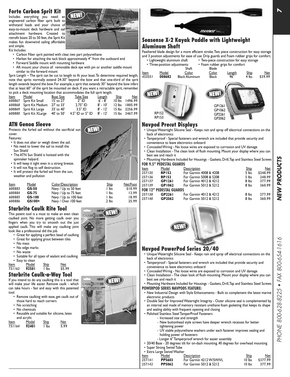 Starbrite caulk rite tool, Starbrite caulk-a-way tool, Atn genoa sleeve | New! navpod precut displays, Navpod powerpod series 20/40 | Jensen 256939 User Manual | Page 7 / 11