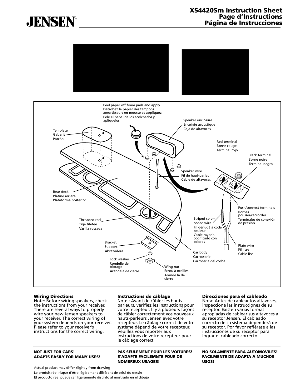 Jensen XS4420Sm User Manual | 1 page