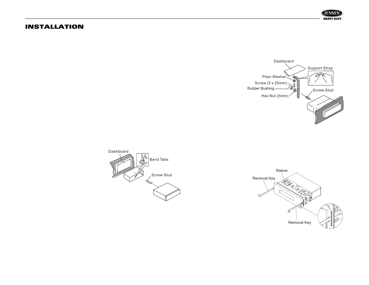 Jhd1120, Installation | Jensen JHD1120 User Manual | Page 5 / 14