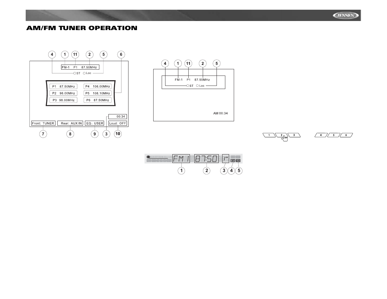 Vm9411 am/fm tuner operation | Jensen VM9411 User Manual | Page 25 / 110