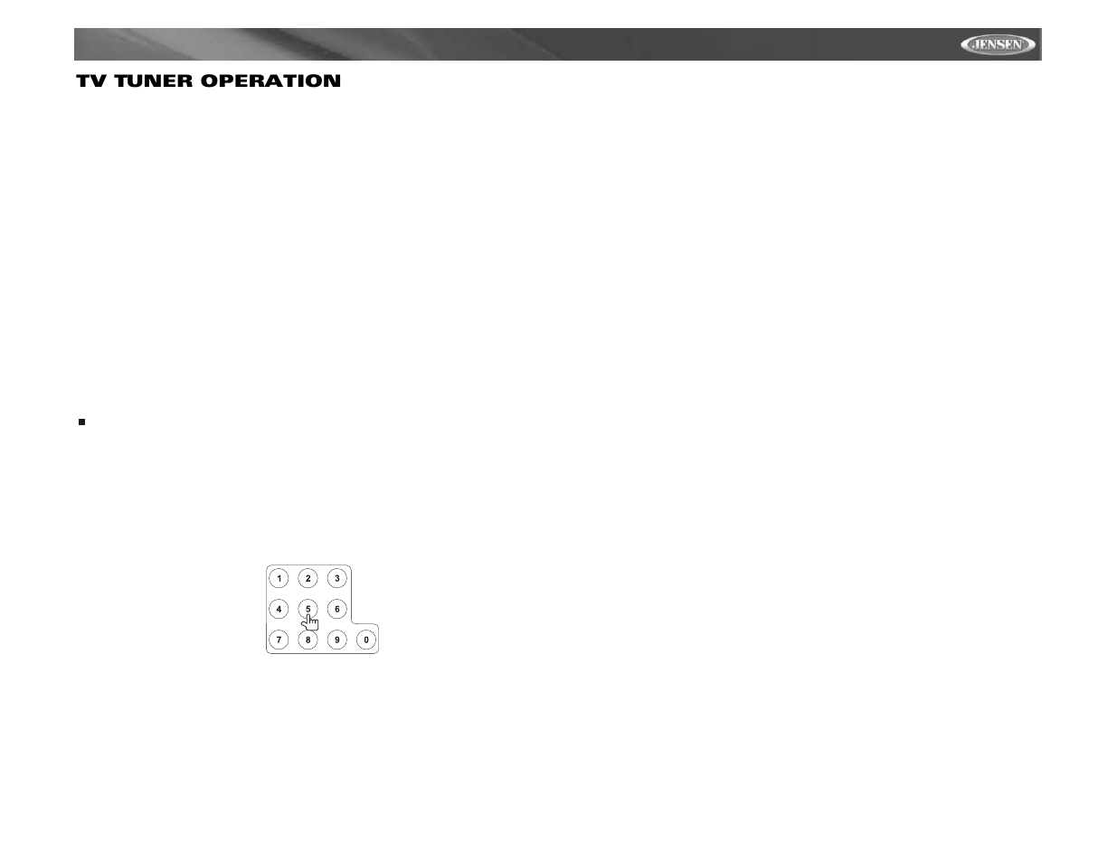 Vm9411 tv tuner operation | Jensen VM9411 User Manual | Page 33 / 110