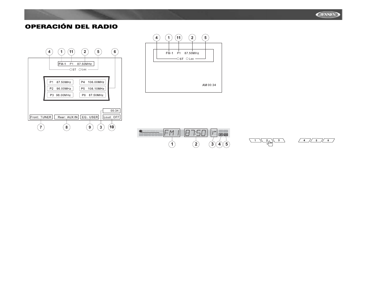 Vm9411 operación del radio | Jensen VM9411 User Manual | Page 59 / 110