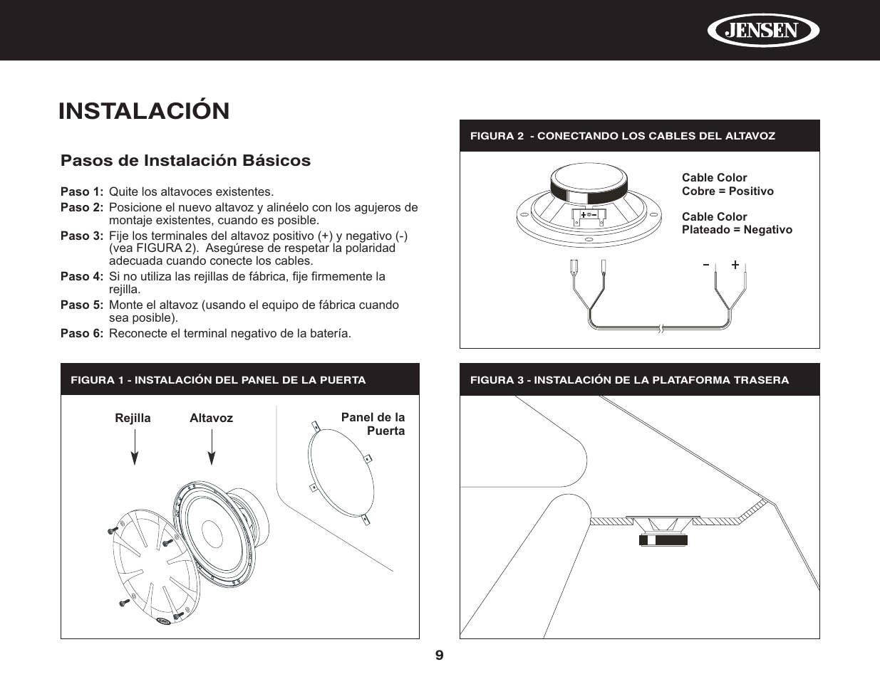 Instalación | Jensen PowerPlus 525 User Manual | Page 11 / 22