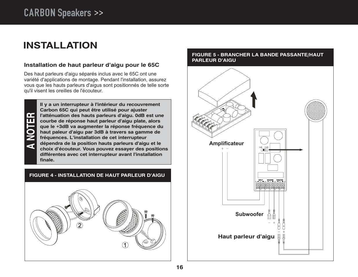 Carbon speakers, Installation | Jensen PowerPlus 525 User Manual | Page 18 / 22