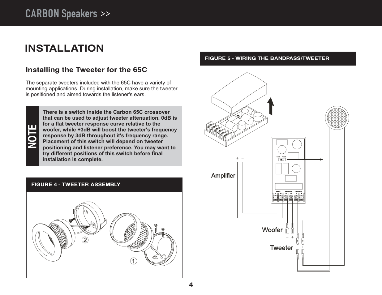 Carbon speakers, Installation | Jensen PowerPlus 525 User Manual | Page 6 / 22