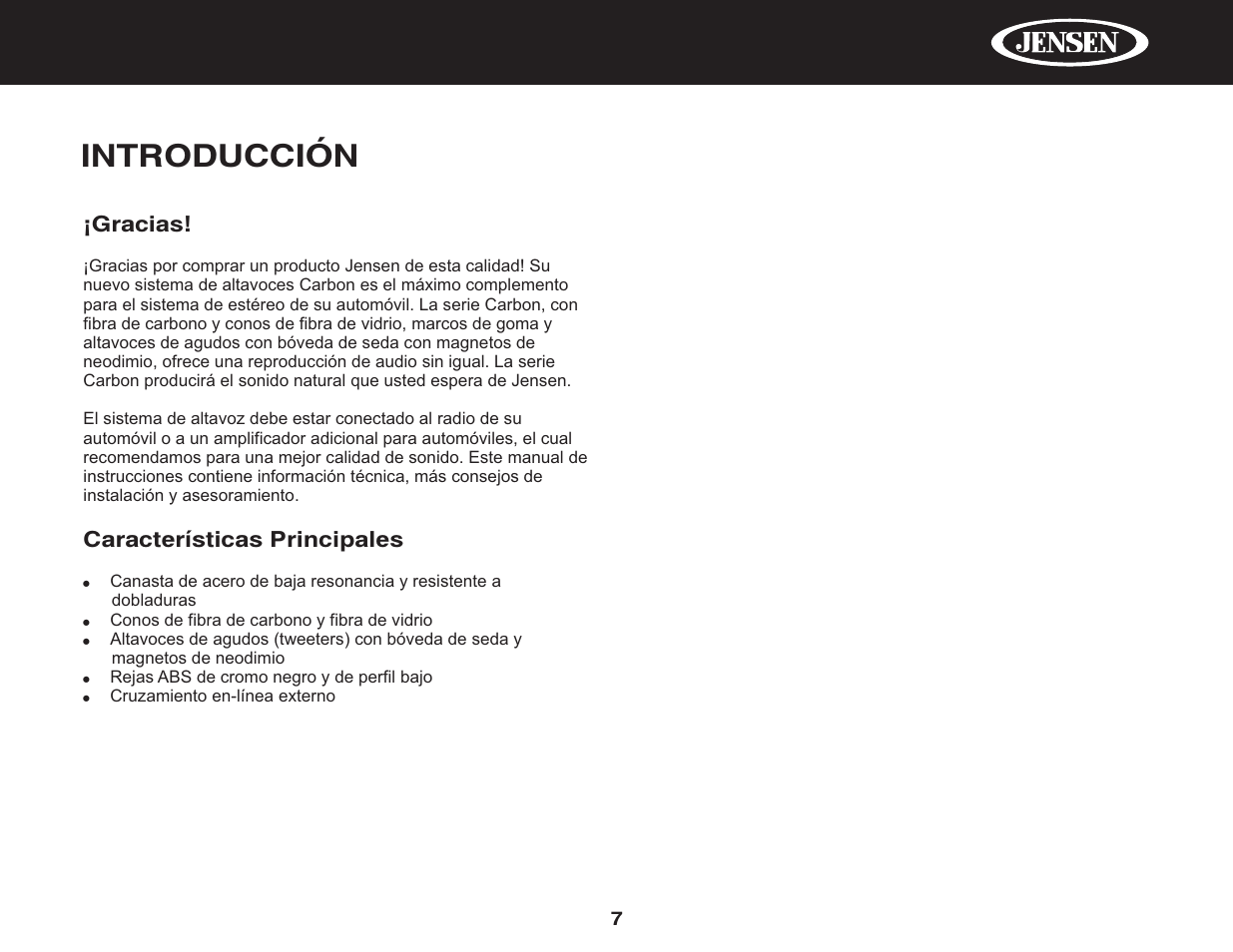 Introducción | Jensen PowerPlus 525 User Manual | Page 9 / 22
