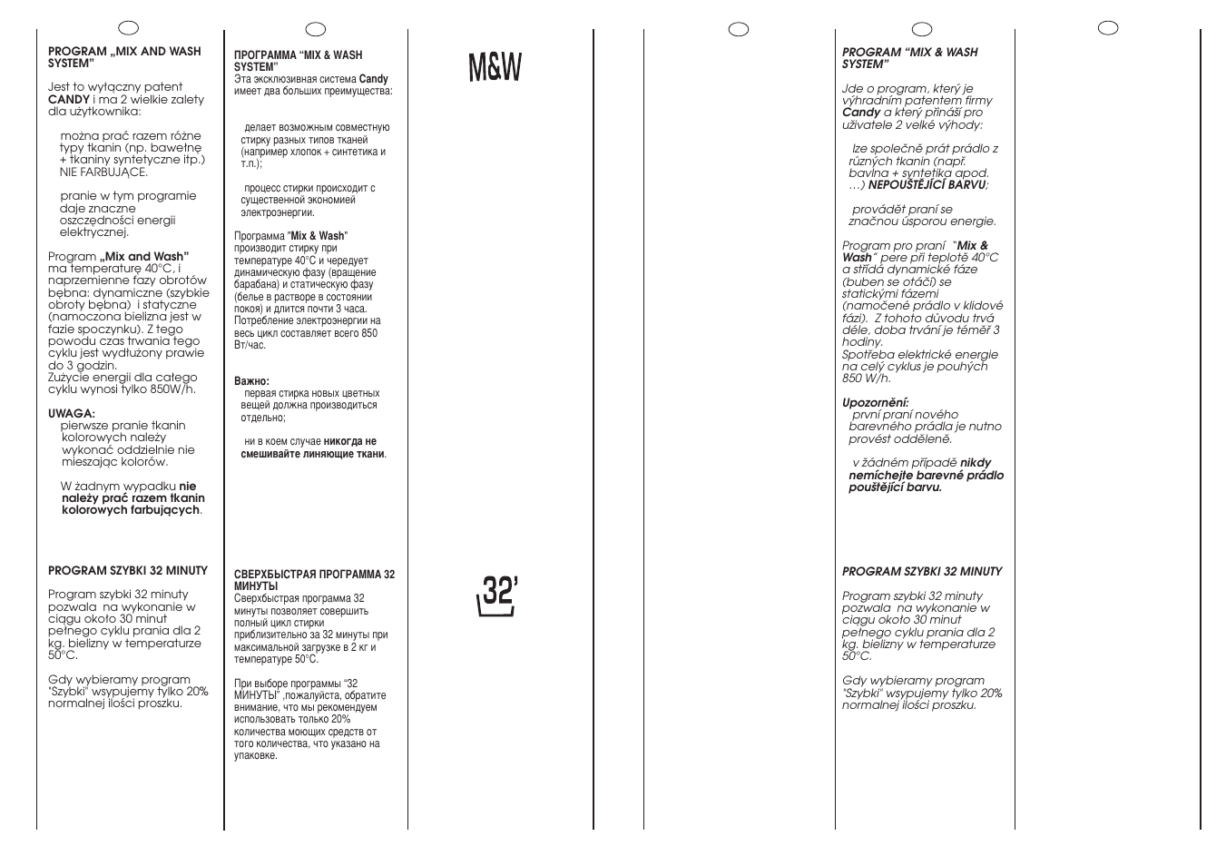 Candy CM2 126 User Manual | Page 28 / 41