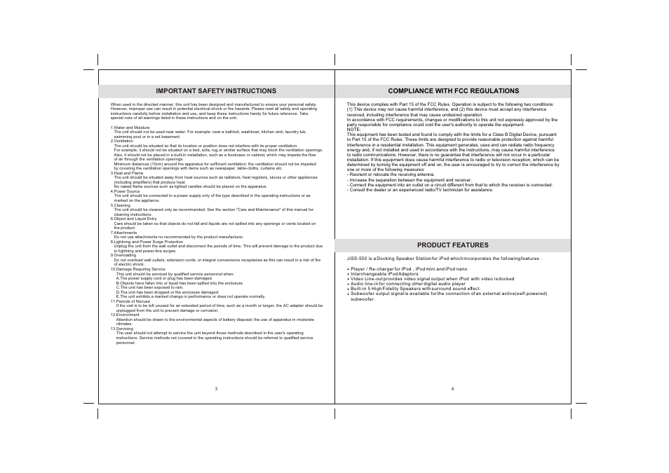 Jensen JiSS-550 User Manual | Page 3 / 8