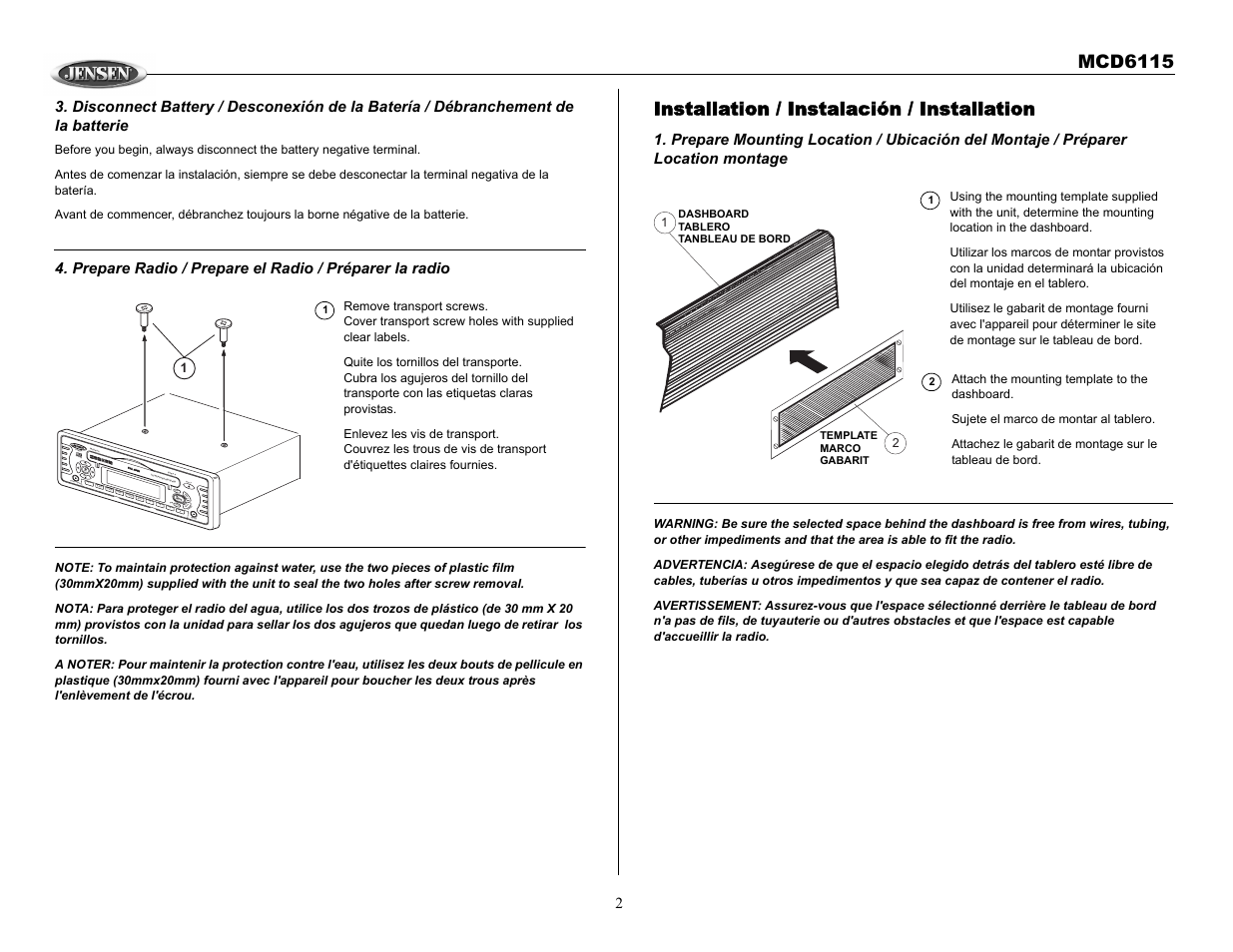 Jensen MCD6115 User Manual | Page 2 / 14