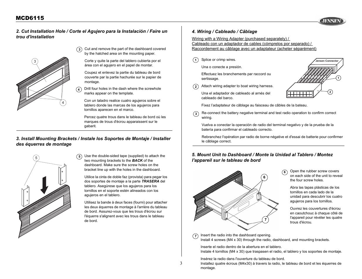 Mcd6115 | Jensen MCD6115 User Manual | Page 3 / 14