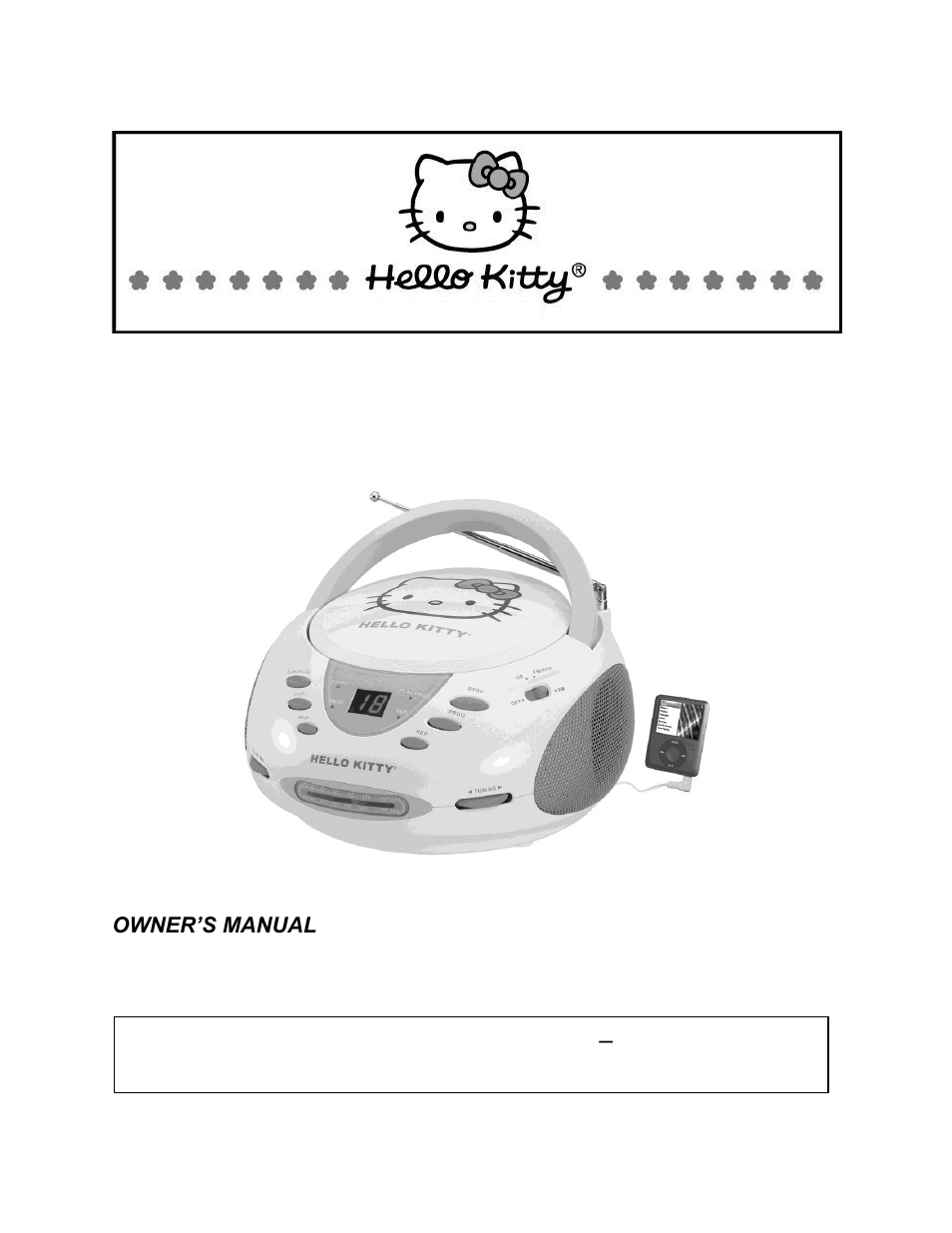 Jensen Hello Kitty KT2024A User Manual | 12 pages