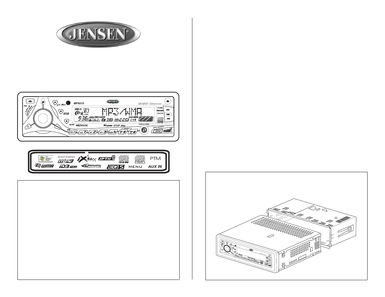 Jensen MP6610 User Manual | 26 pages