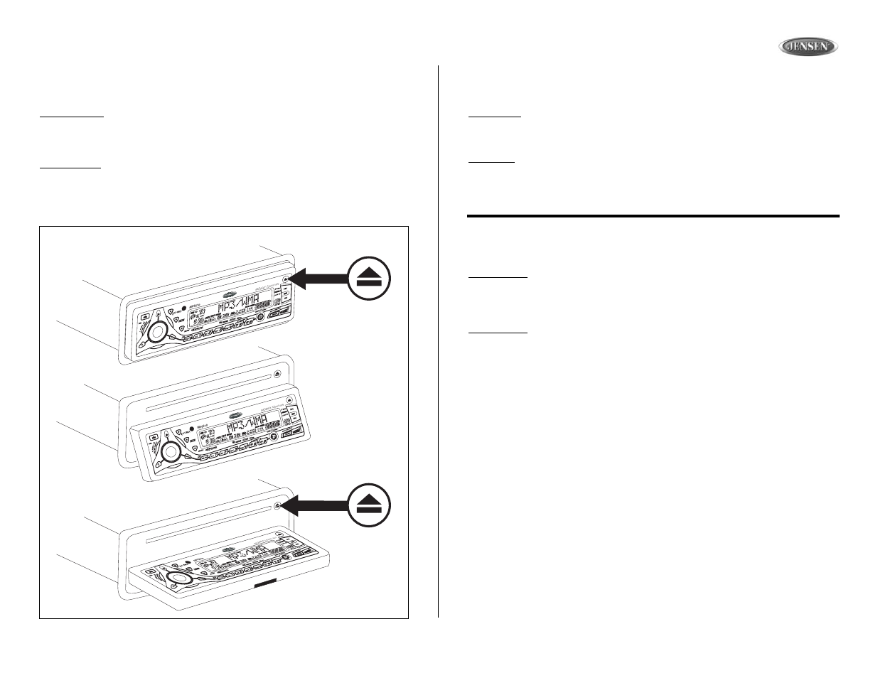 Mp6610, Cd player operation, Operación del reproductor de cd | Fonctionnement du lecteur cd, Watts rms | Jensen MP6610 User Manual | Page 15 / 26