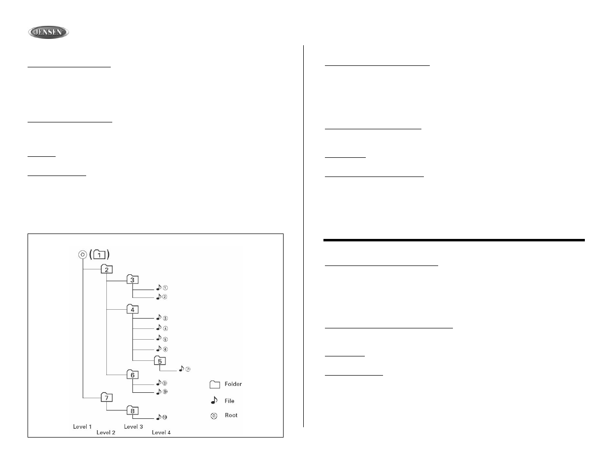 Mp6610, Mp3/wma operation (continued), Operación de mp3/wma (continuado) | Fonctionnement de mp3/wma (continué) | Jensen MP6610 User Manual | Page 20 / 26