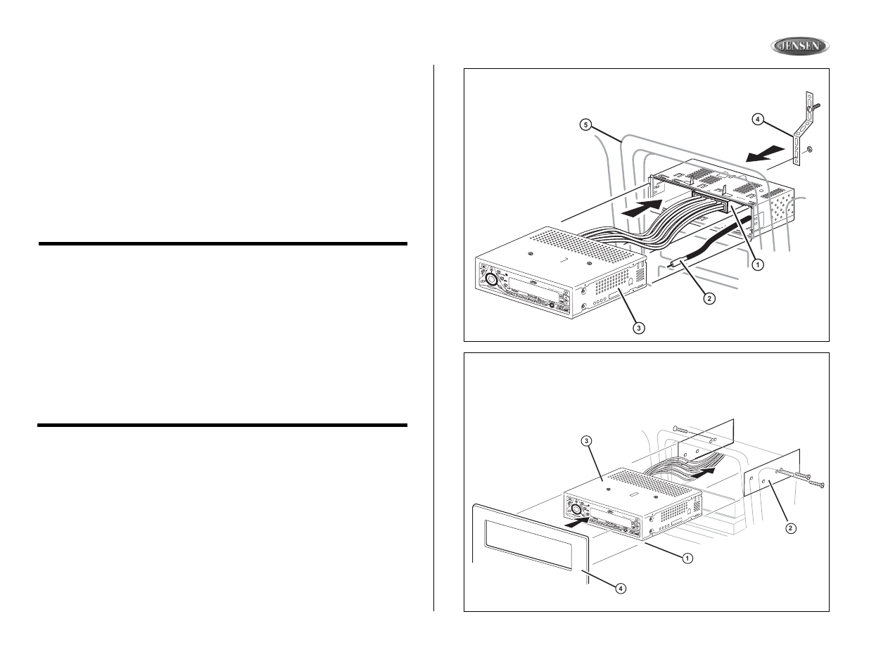 Mp6610, Mosfet 72 watts rms, Mosfe t 72 watts rms / installation | Instalación, Installation | Jensen MP6610 User Manual | Page 5 / 26