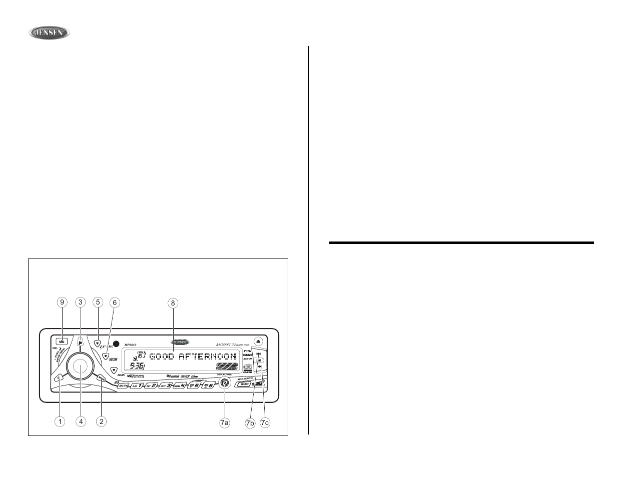 Mp6610, Operation, Operación | Opération | Jensen MP6610 User Manual | Page 6 / 26