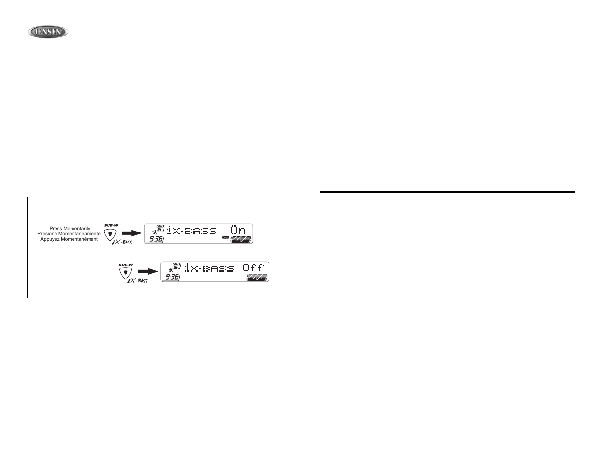 Mp6610, Operation (continued), Operación (continuado) | Opération (continué) | Jensen MP6610 User Manual | Page 8 / 26