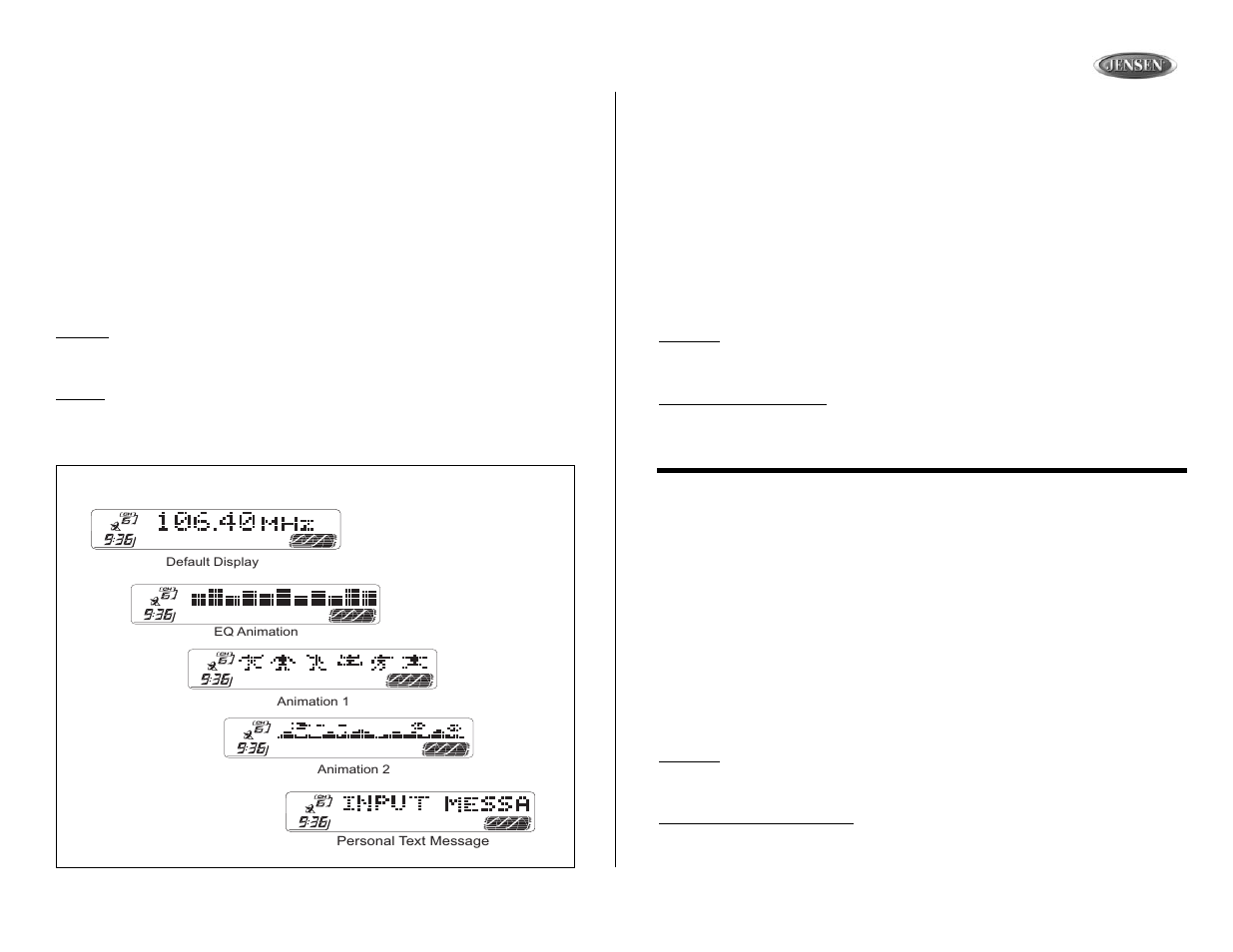 Mp6610, Operation (continued), Operación (continuado) | Opération (continué) | Jensen MP6610 User Manual | Page 9 / 26
