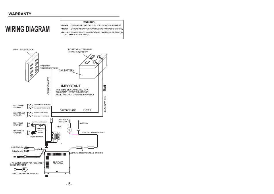 Wiring diagram | Jensen HEAVY DUTY JHD3000 User Manual | Page 9 / 9