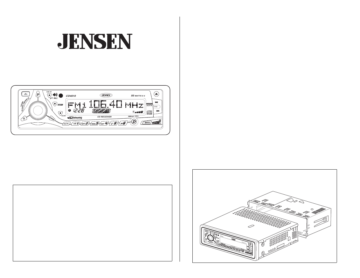 Jensen CD4610 User Manual | 21 pages