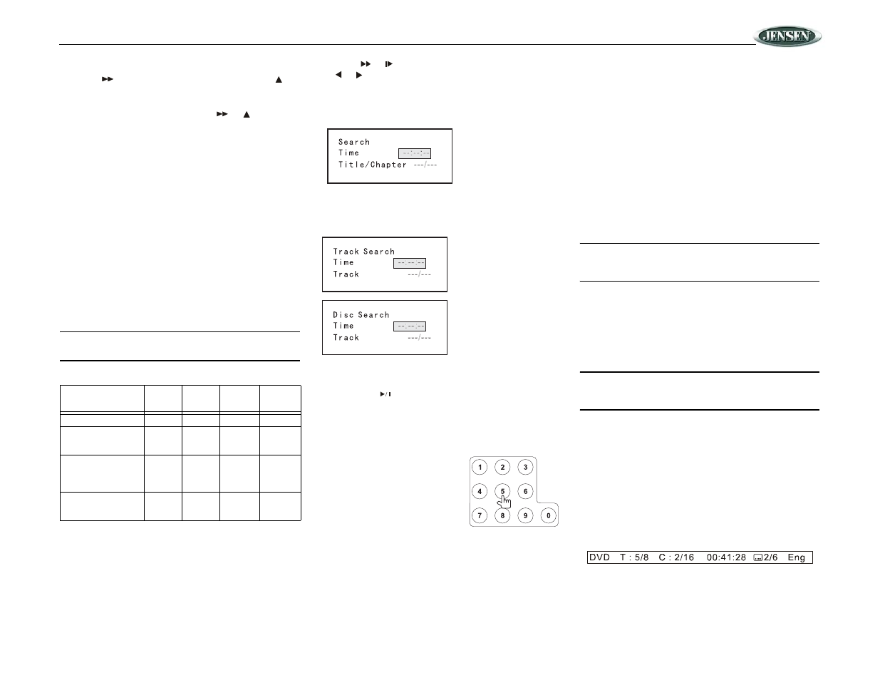 Vm9020ts | Jensen Mobile Multimedia DVD/MP3/WMA Receiver VM9020TS User Manual | Page 17 / 28