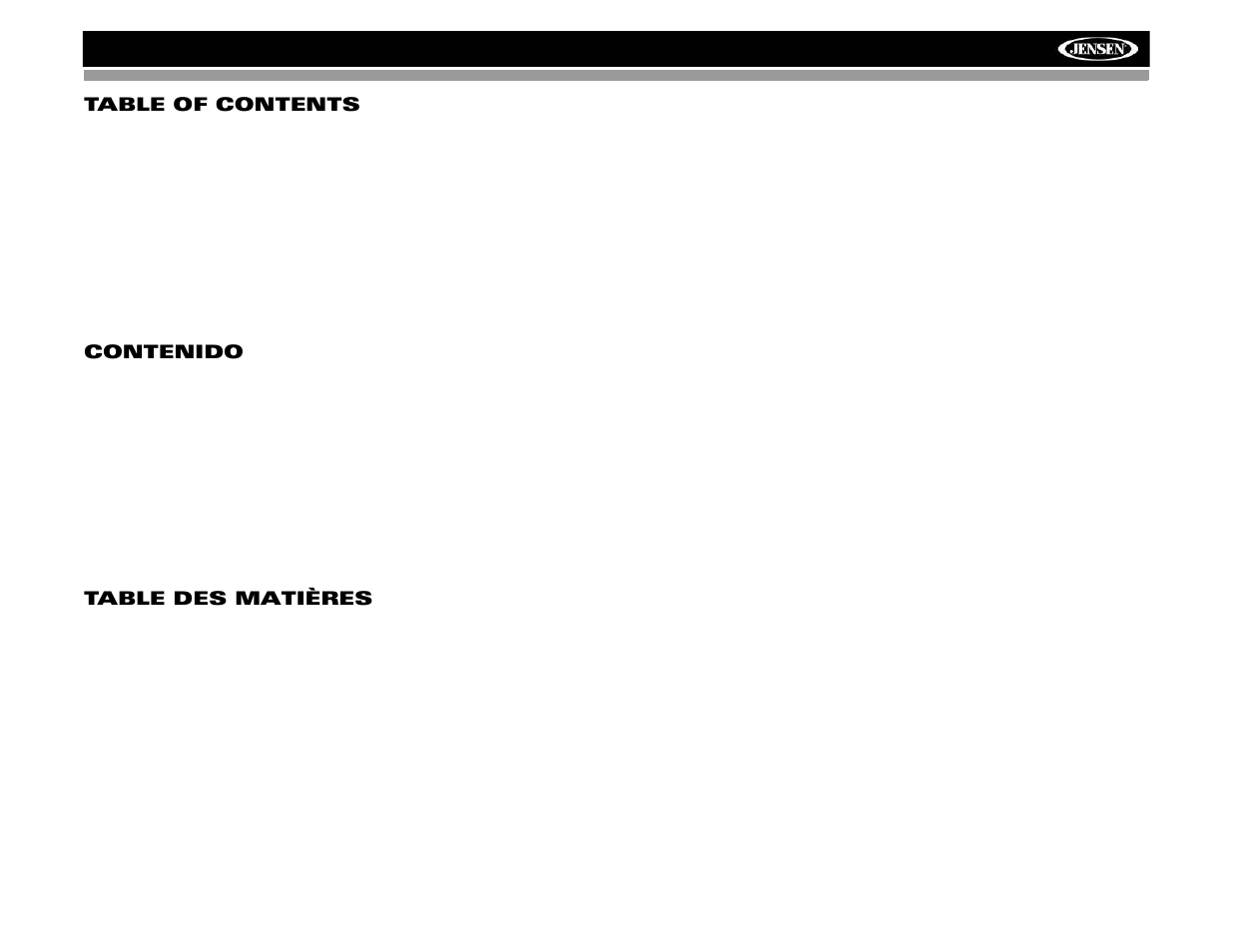 Jensen HD5313IR User Manual | Page 3 / 62