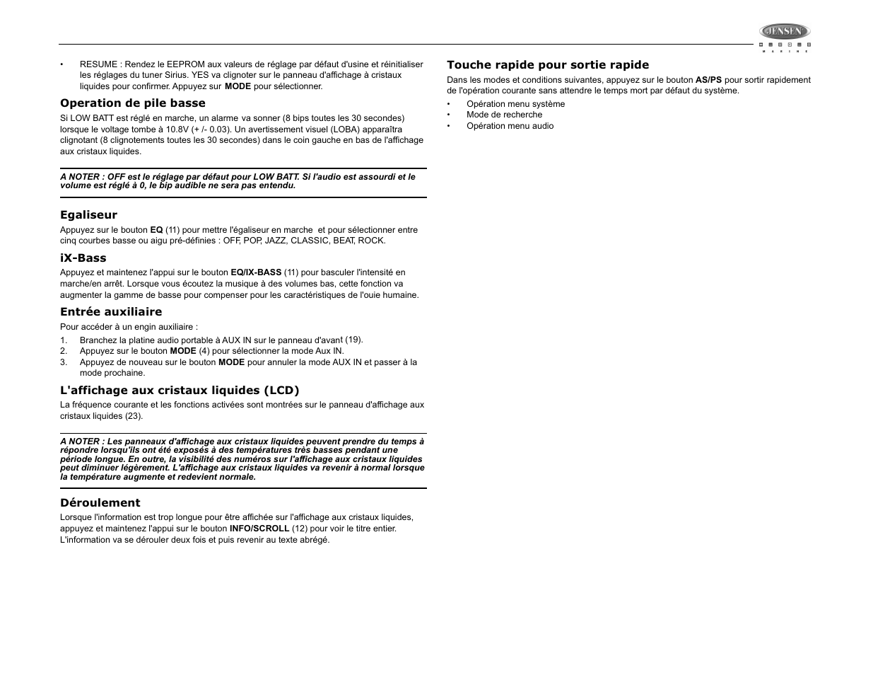 Msr3007 | Jensen MSR3007 User Manual | Page 31 / 38