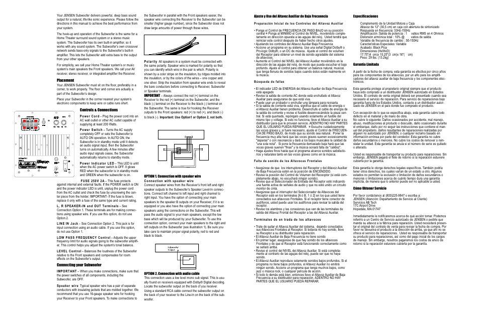Jensen PS12 User Manual | Page 2 / 6