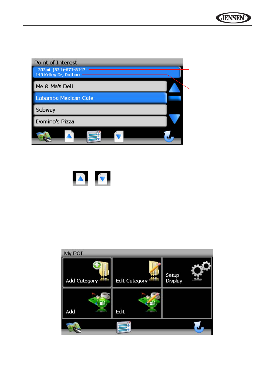 Vm9424, My poi | Jensen VM9424 User Manual | Page 92 / 120