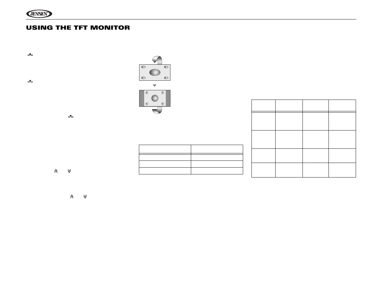 Uv9 using the tft monitor | Jensen UV9 User Manual | Page 12 / 84