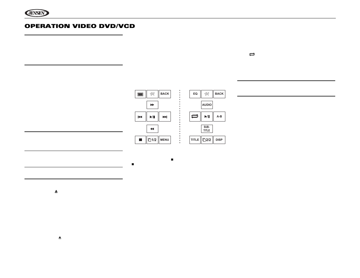 Uv9 operation video dvd/vcd | Jensen UV9 User Manual | Page 70 / 84