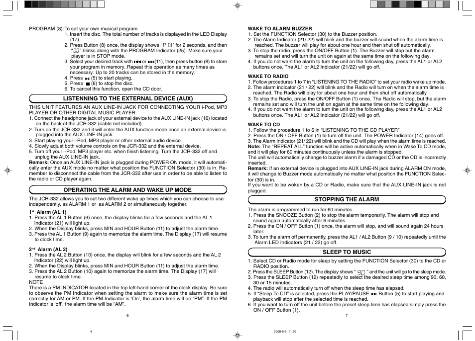 Jensen JCR-332 User Manual | Page 4 / 5