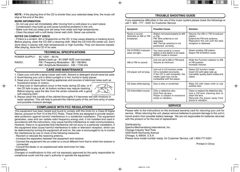 Jensen JCR-332 User Manual | Page 5 / 5
