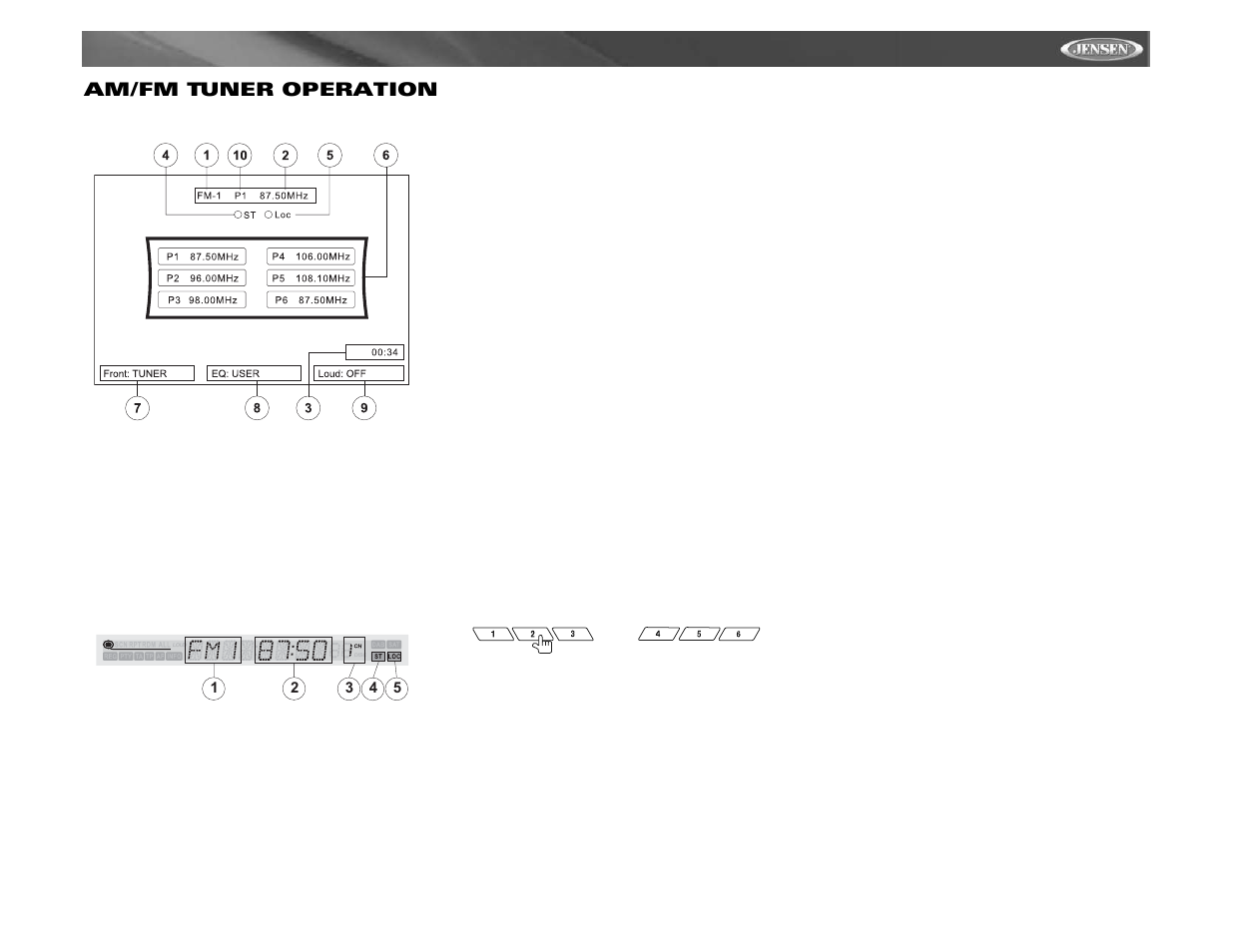 Vm9311 am/fm tuner operation | Jensen Mobile Multimedia AM/FM/DVD Receiver VM9311 User Manual | Page 21 / 90