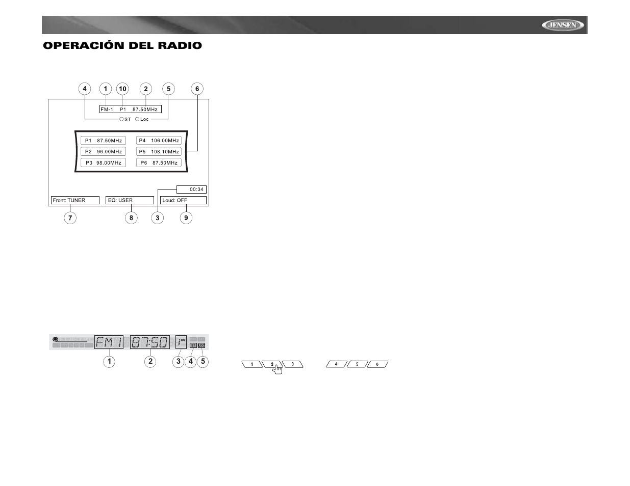 Vm9311 operación del radio | Jensen Mobile Multimedia AM/FM/DVD Receiver VM9311 User Manual | Page 49 / 90