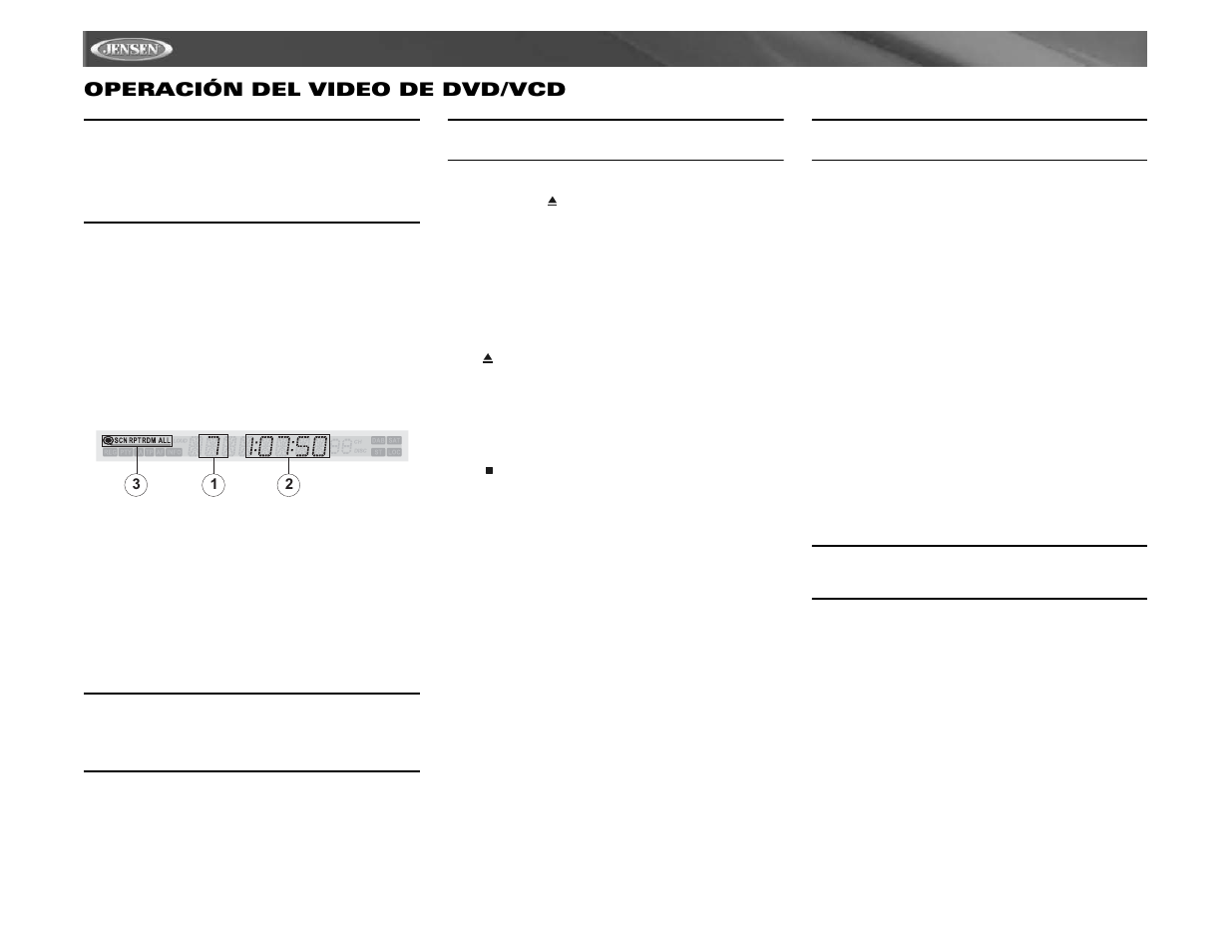 Vm9311 operación del video de dvd/vcd | Jensen Mobile Multimedia AM/FM/DVD Receiver VM9311 User Manual | Page 50 / 90