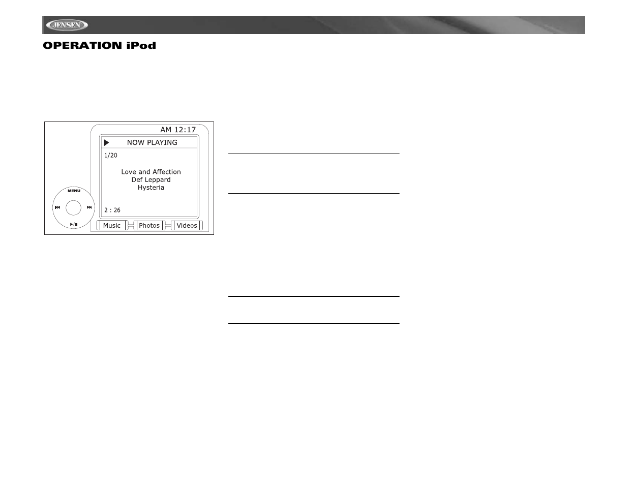 Vm9311 operation ipod | Jensen Mobile Multimedia AM/FM/DVD Receiver VM9311 User Manual | Page 84 / 90