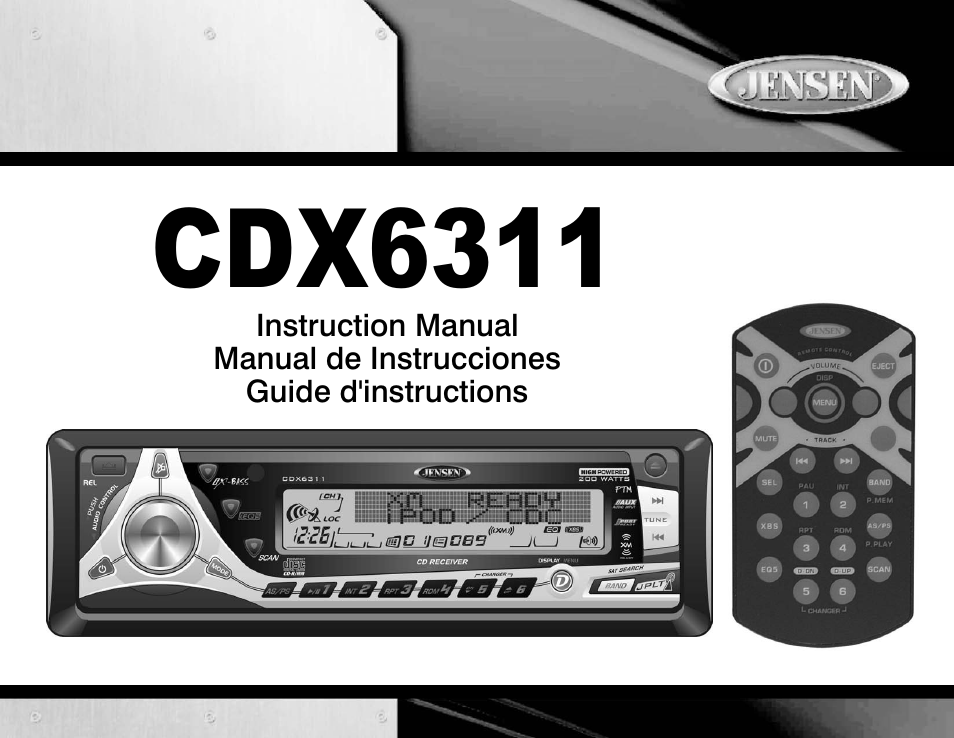 Jensen CDX6311 User Manual | 52 pages