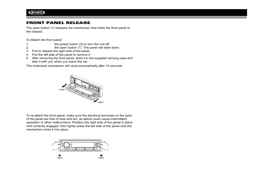 Jensen MP6512i User Manual | Page 10 / 30