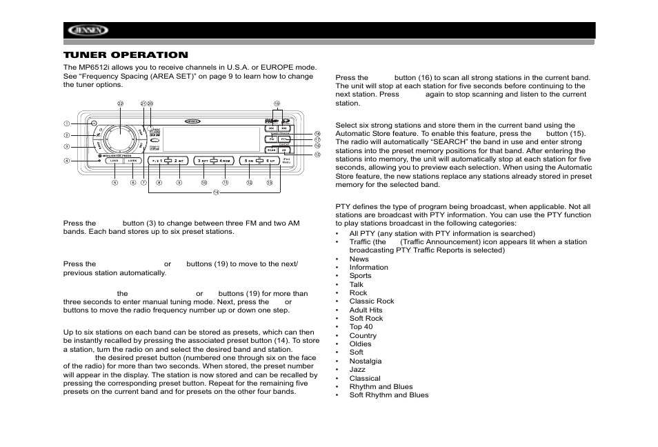 Ready universal serial bus | Jensen MP6512i User Manual | Page 14 / 30