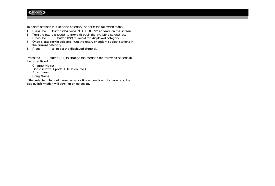 Jensen MP6512i User Manual | Page 22 / 30