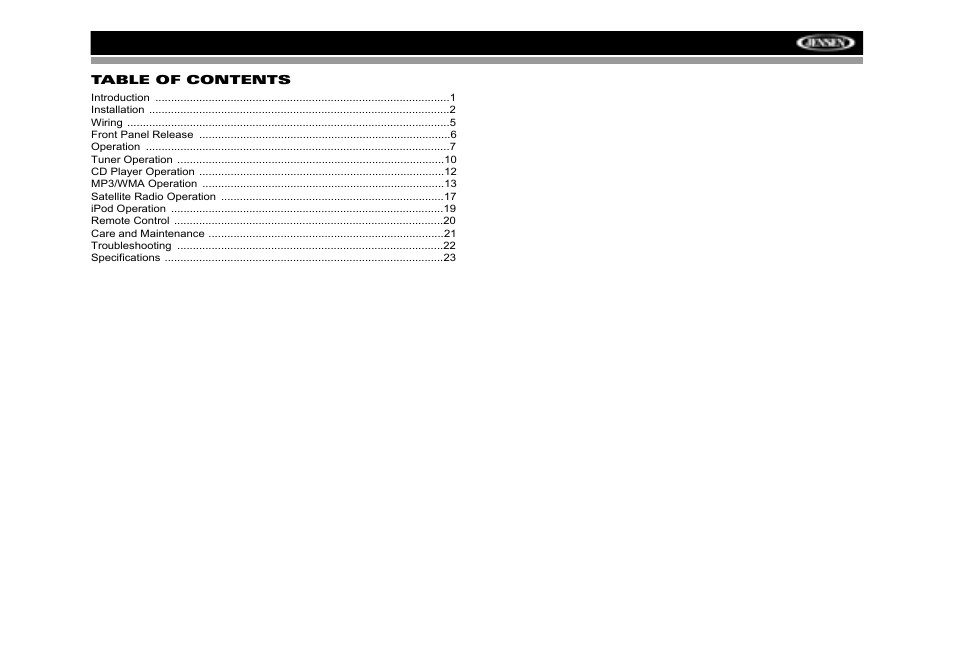Jensen MP6512i User Manual | Page 3 / 30
