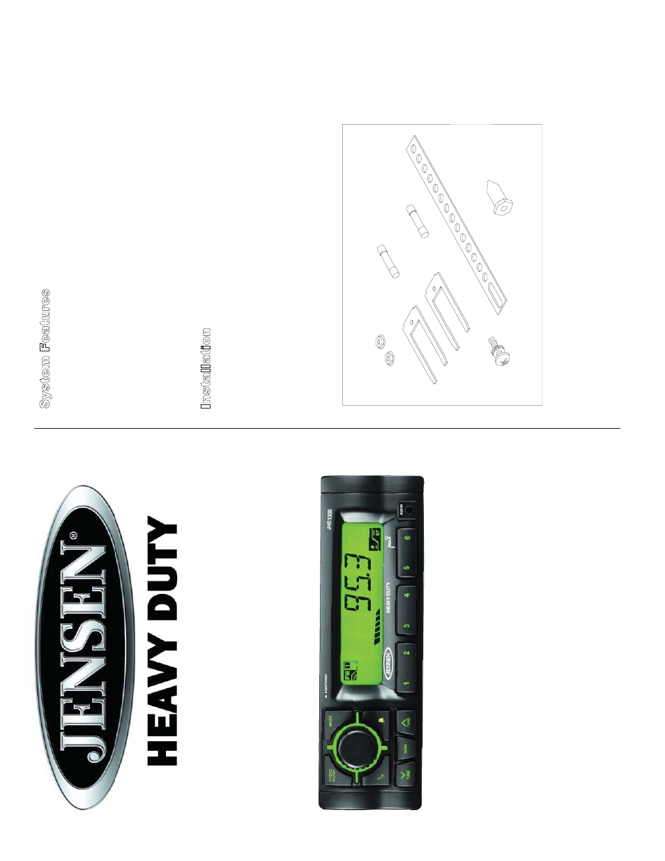 Jensen JHD1000 User Manual | 6 pages