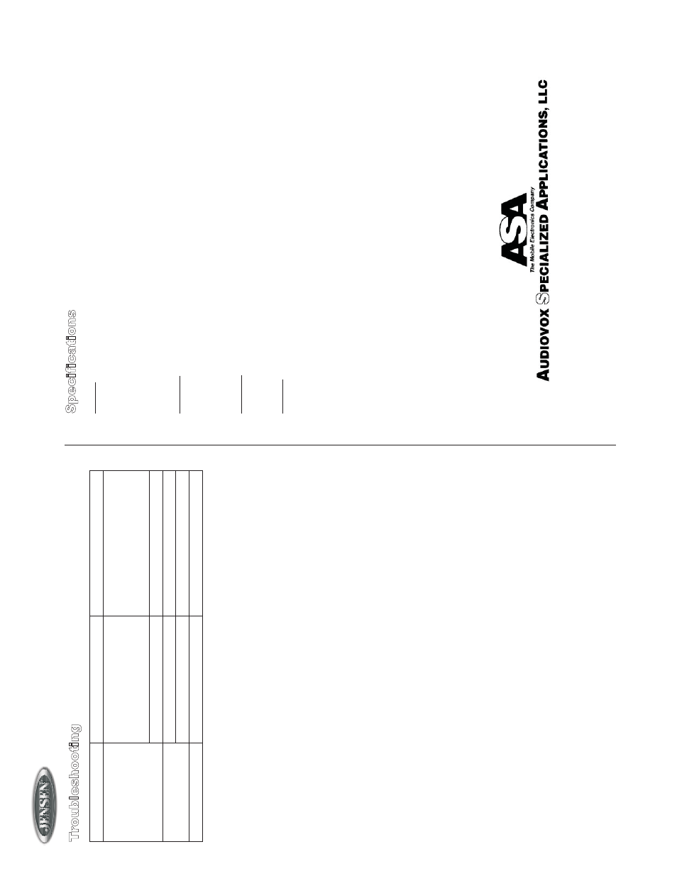 Jhd1000, Tro ub le sh oo ti ng, Spe ci fi ca ti on s | Jensen JHD1000 User Manual | Page 6 / 6