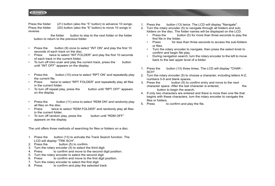 Jensen MP6212 User Manual | Page 16 / 24