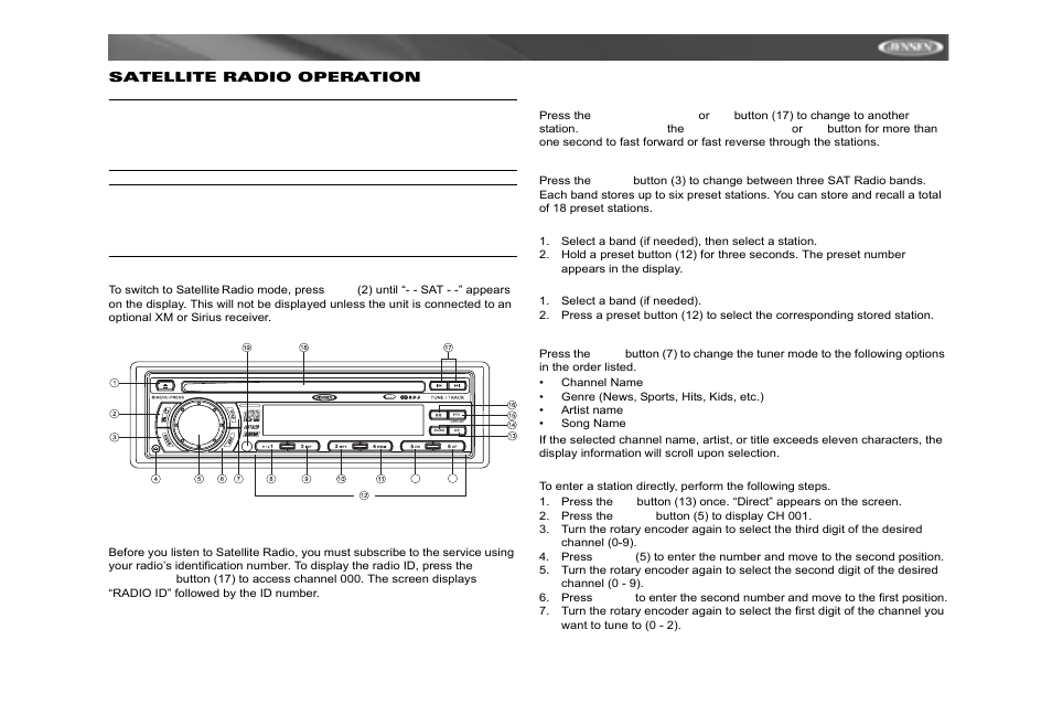 Mosfet powered, Ready | Jensen MP6212 User Manual | Page 17 / 24