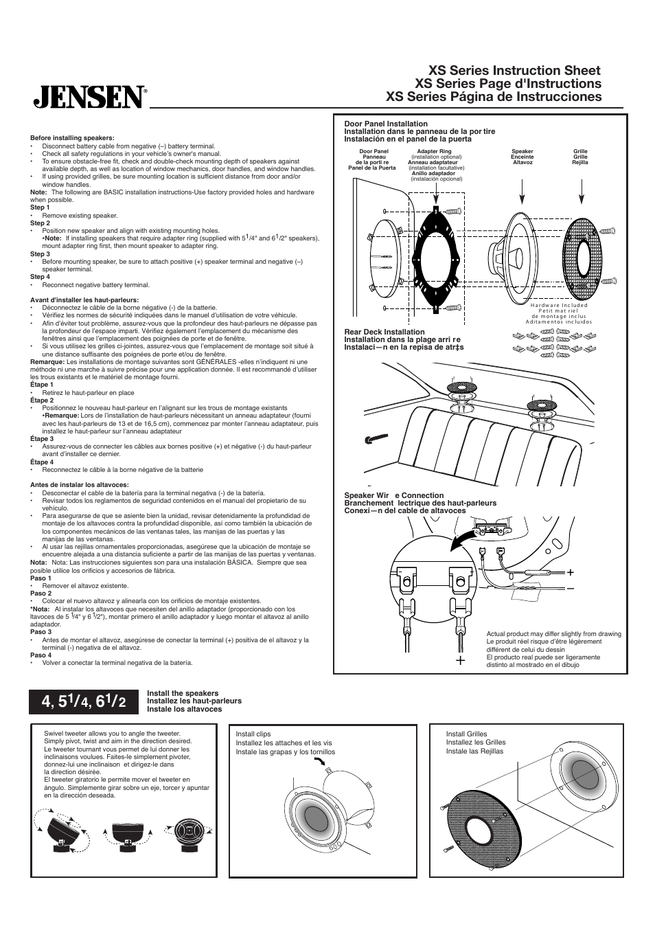 Jensen XS Series User Manual | 2 pages