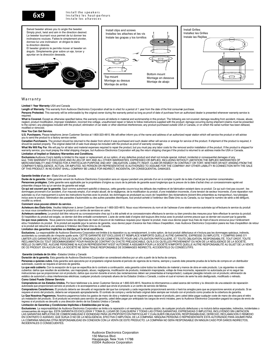 Jensen XS Series User Manual | Page 2 / 2