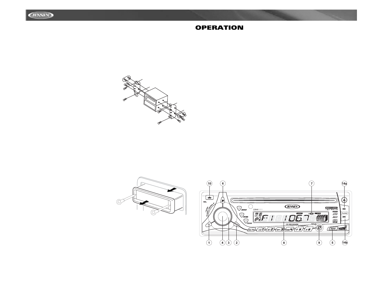 Cd6111, Operation | Jensen CD6111 User Manual | Page 32 / 40