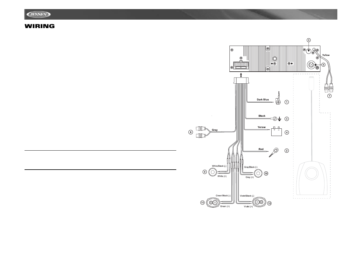 Cd6111, Wiring | Jensen CD6111 User Manual | Page 6 / 40